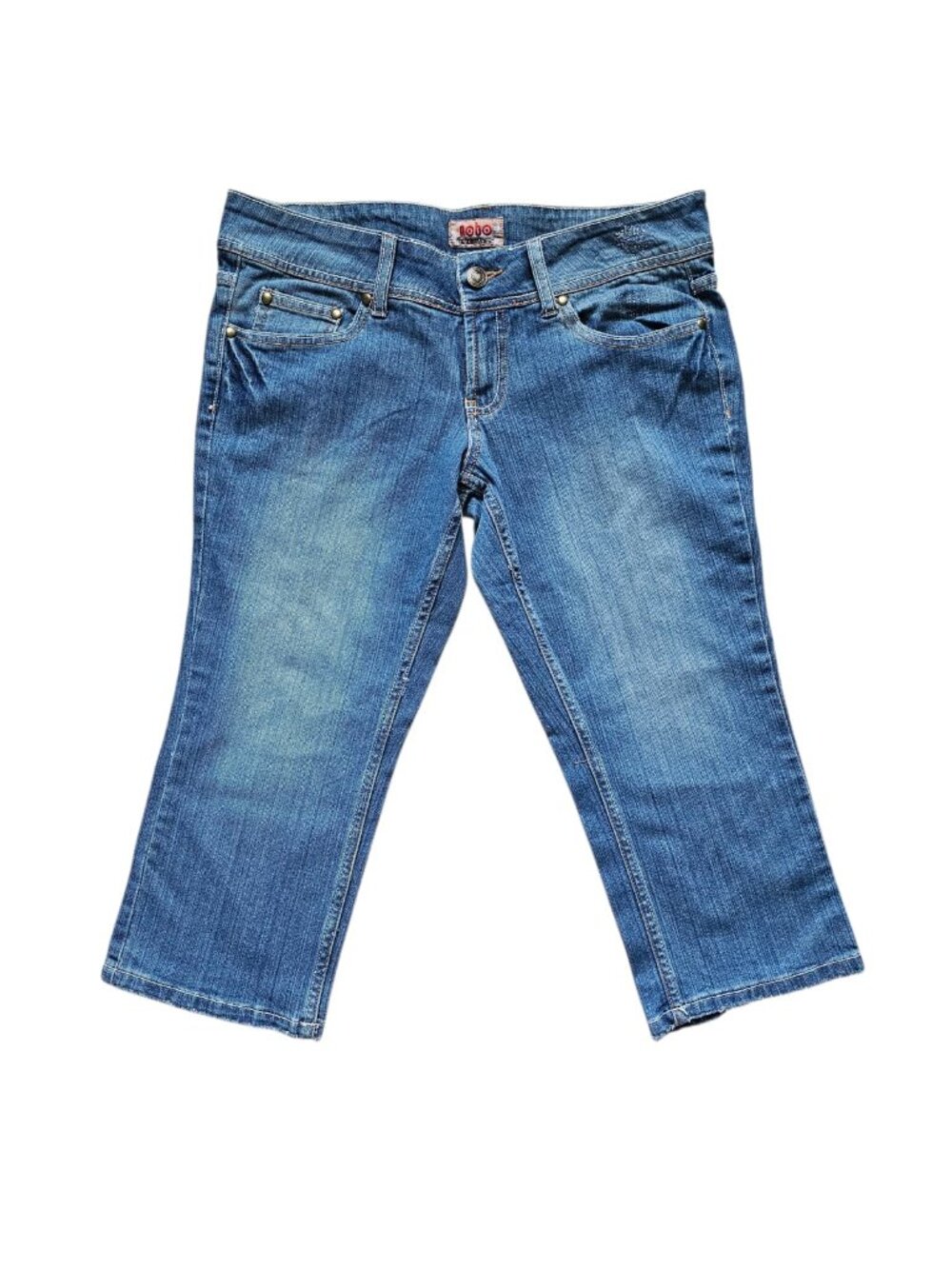 DEADSTOCK NOBO No Boundaries embroidered & studded denim capri . Size 11 JR - Picture 2 of 9